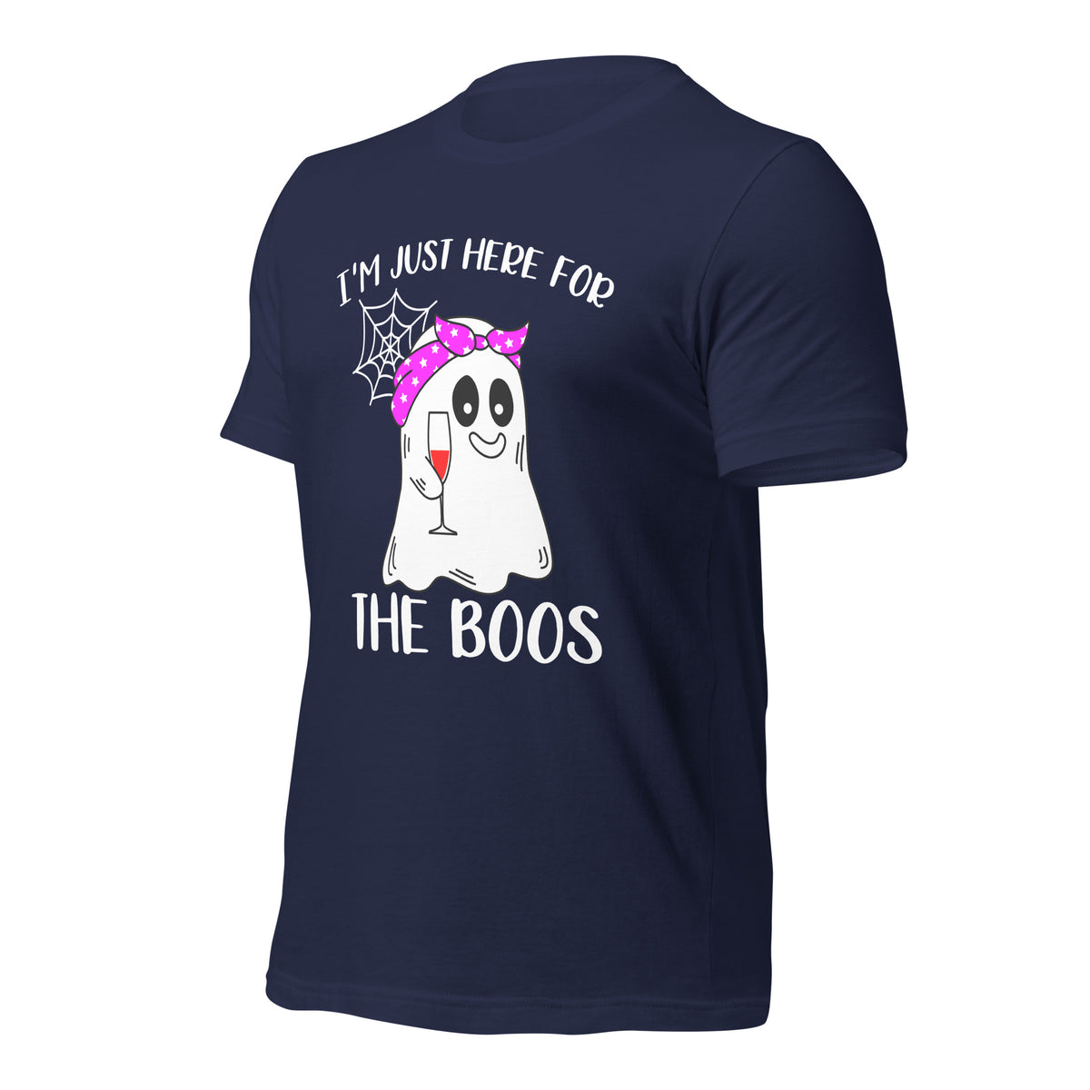 I'm Just Here for the Boo's Shirt: Ghost Drinking Wine Tee, Ideal Halloween Gift for Celebrating Spooky Season - Captain Woody's Shirts & Beach Club
