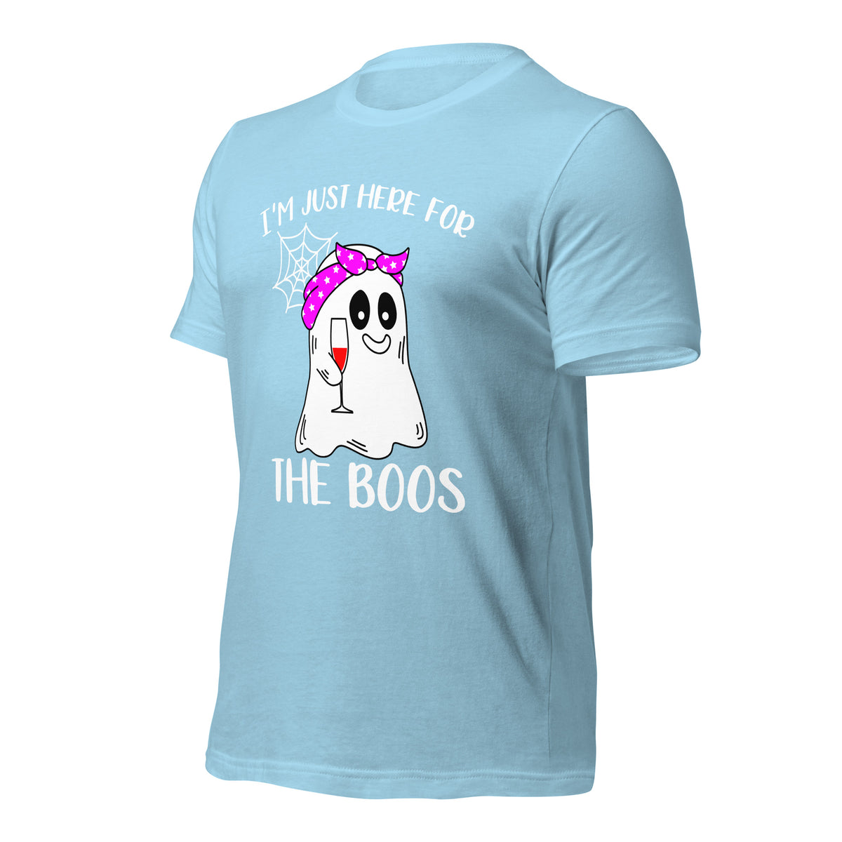 I'm Just Here for the Boo's Shirt: Ghost Drinking Wine Tee, Ideal Halloween Gift for Celebrating Spooky Season - Captain Woody's Shirts & Beach Club