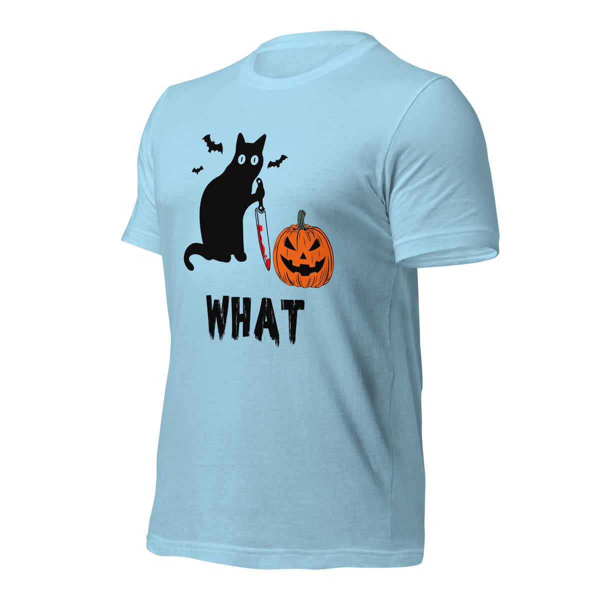 Murderous Cat Halloween shirt, edgy graphic design featuring bloody knife, perfect for spooky events, unique gift for cat lovers - Captain Woody's Shirts & Beach Club