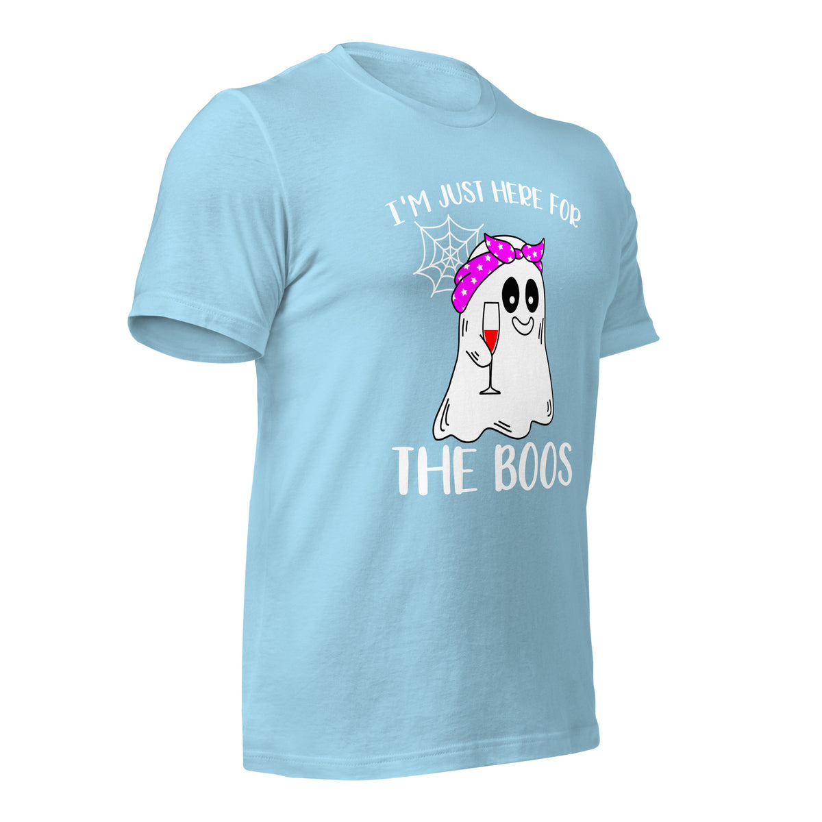 I'm Just Here for the Boo's Shirt: Ghost Drinking Wine Tee, Ideal Halloween Gift for Celebrating Spooky Season - Captain Woody's Shirts & Beach Club