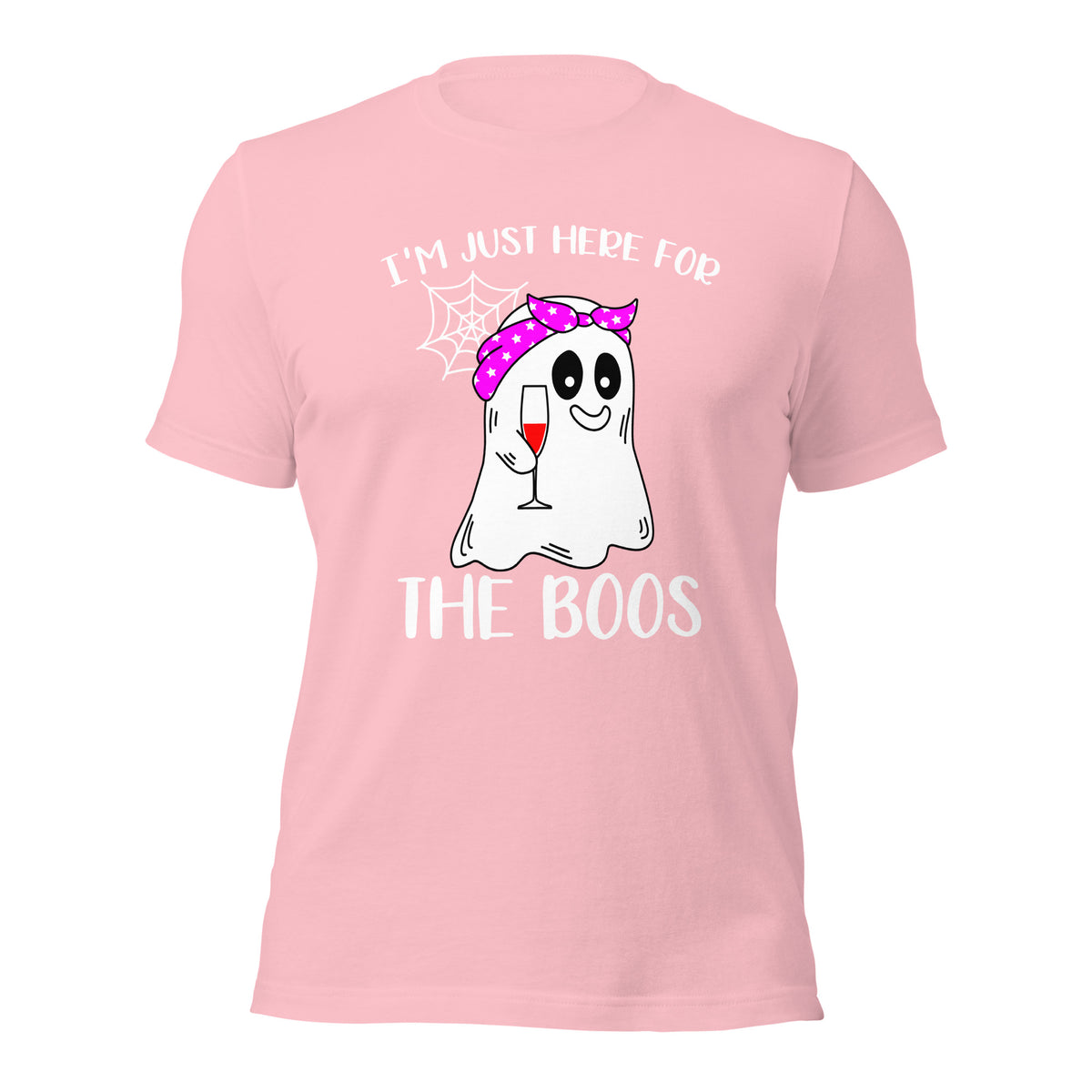 I'm Just Here for the Boo's Shirt: Ghost Drinking Wine Tee, Ideal Halloween Gift for Celebrating Spooky Season - Captain Woody's Shirts & Beach Club