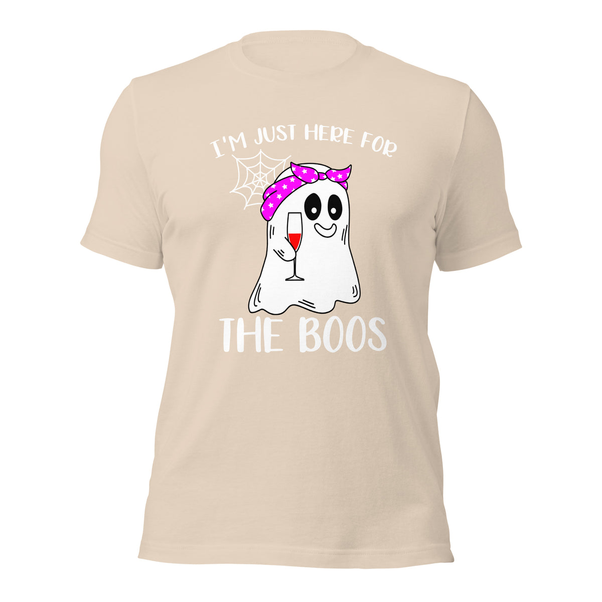 I'm Just Here for the Boo's Shirt: Ghost Drinking Wine Tee, Ideal Halloween Gift for Celebrating Spooky Season - Captain Woody's Shirts & Beach Club