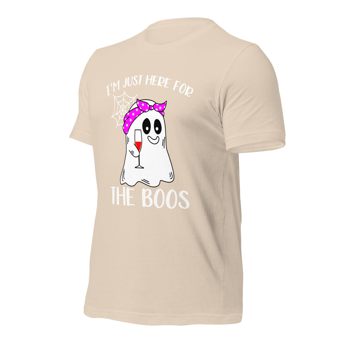 I'm Just Here for the Boo's Shirt: Ghost Drinking Wine Tee, Ideal Halloween Gift for Celebrating Spooky Season - Captain Woody's Shirts & Beach Club