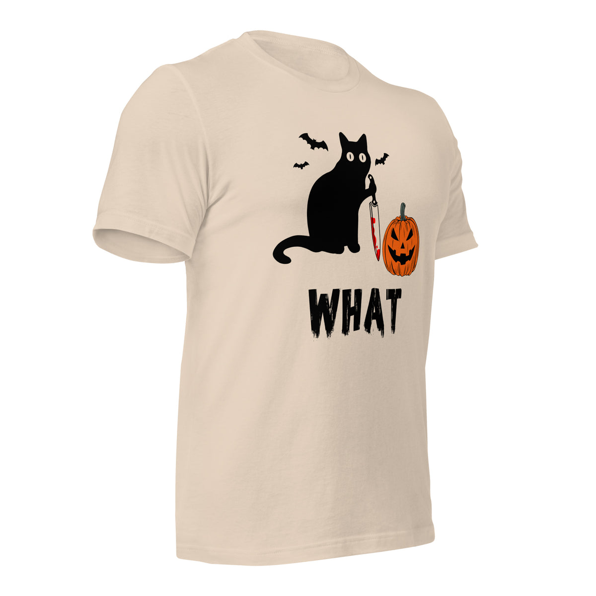 Murderous Cat Halloween shirt, edgy graphic design featuring bloody knife, perfect for spooky events, unique gift for cat lovers - Captain Woody's Shirts & Beach Club