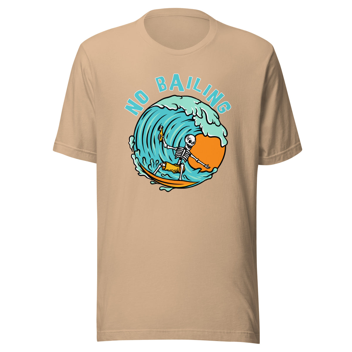 No Bailing Beach Surfer unisex Bella Canvas 3001 - Captain Woody's Shirts & Beach Club