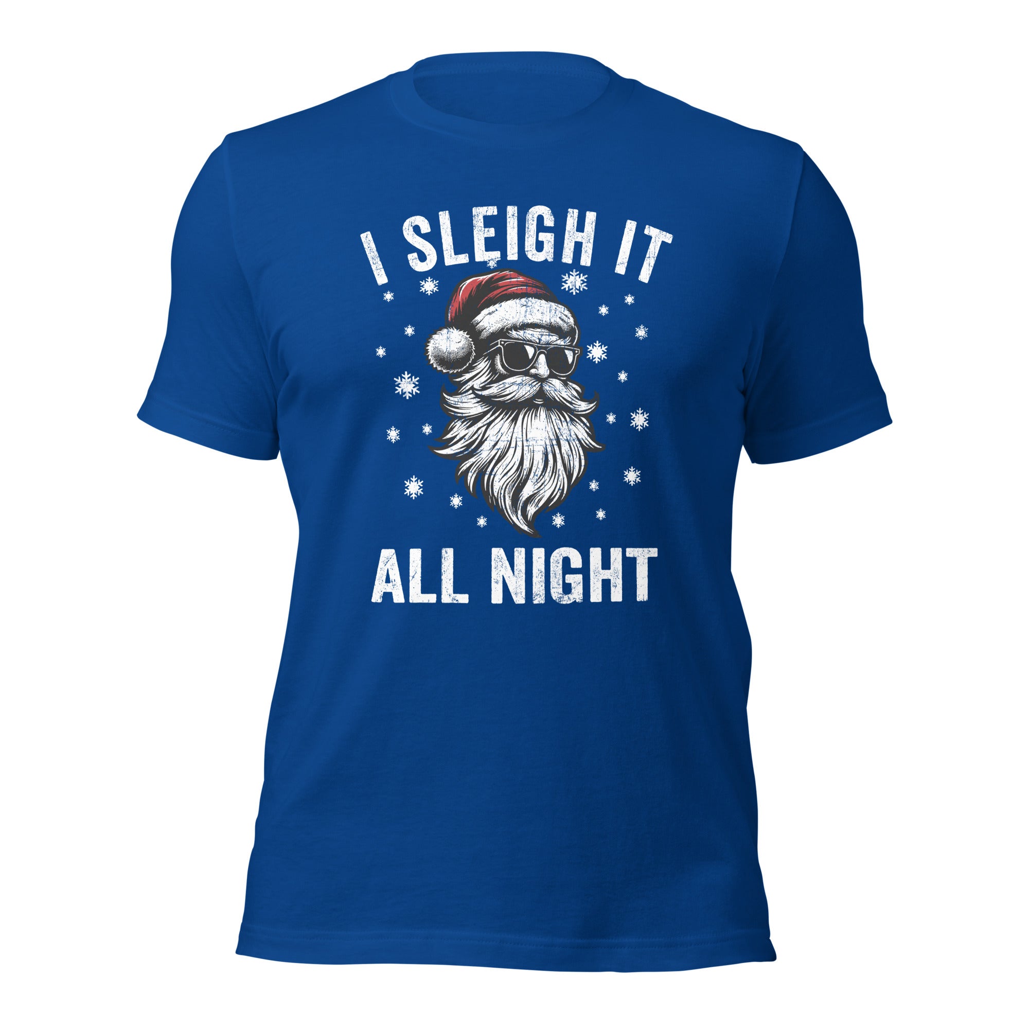 Funny Santa T-Shirt for Adults, "I Sleigh it All Night" Cute & Comfy Shirt, Great Christmas Gift for Him & Her - Captain Woody's Shirts & Beach Club