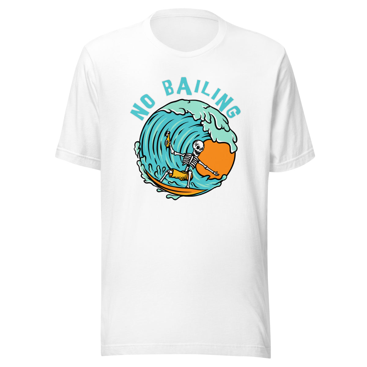 No Bailing Beach Surfer unisex Bella Canvas 3001 - Captain Woody's Shirts & Beach Club