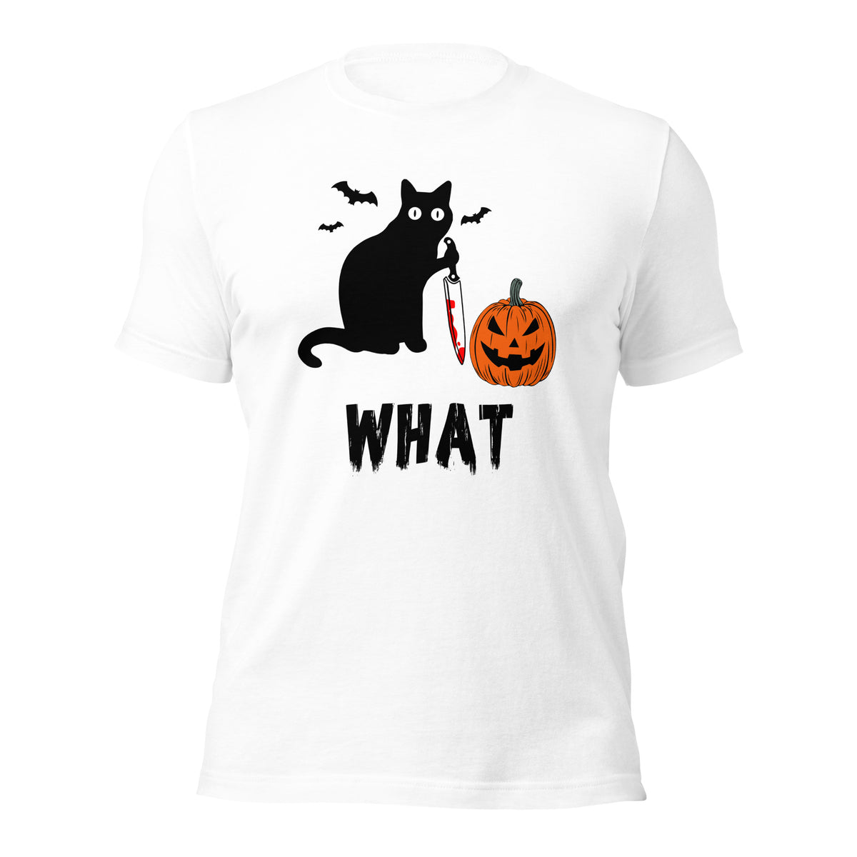 Murderous Cat Halloween shirt, edgy graphic design featuring bloody knife, perfect for spooky events, unique gift for cat lovers - Captain Woody's Shirts & Beach Club