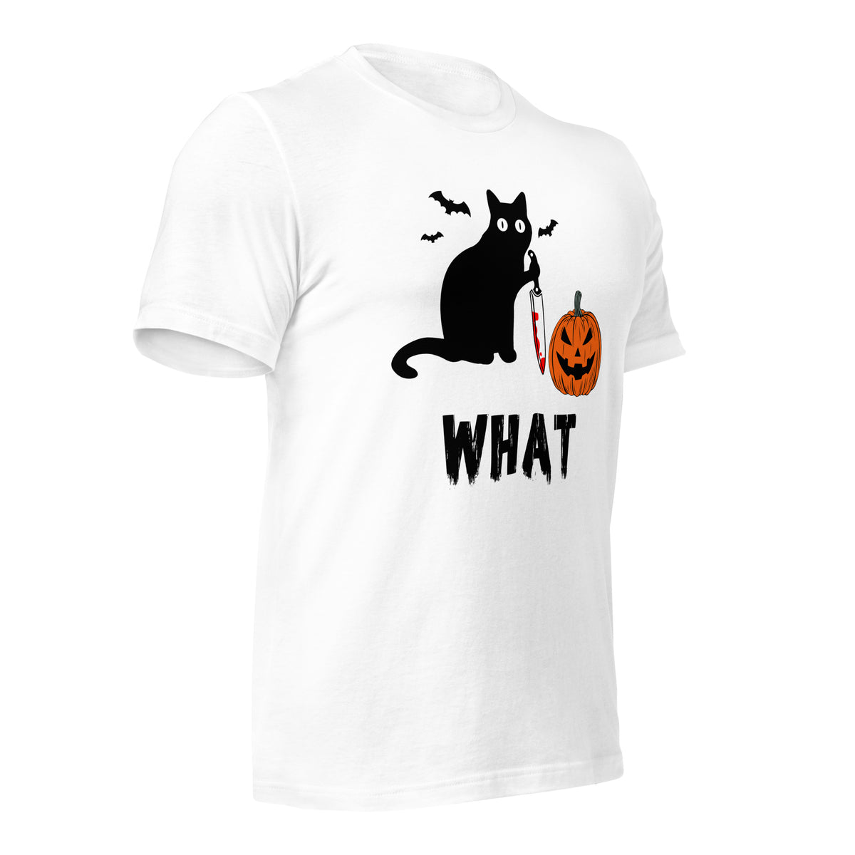 Murderous Cat Halloween shirt, edgy graphic design featuring bloody knife, perfect for spooky events, unique gift for cat lovers - Captain Woody's Shirts & Beach Club
