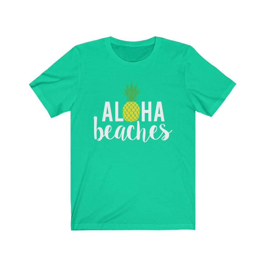 Aloha Beaches Unisex Short Sleeve Tee - Captain Woody's Beach Club