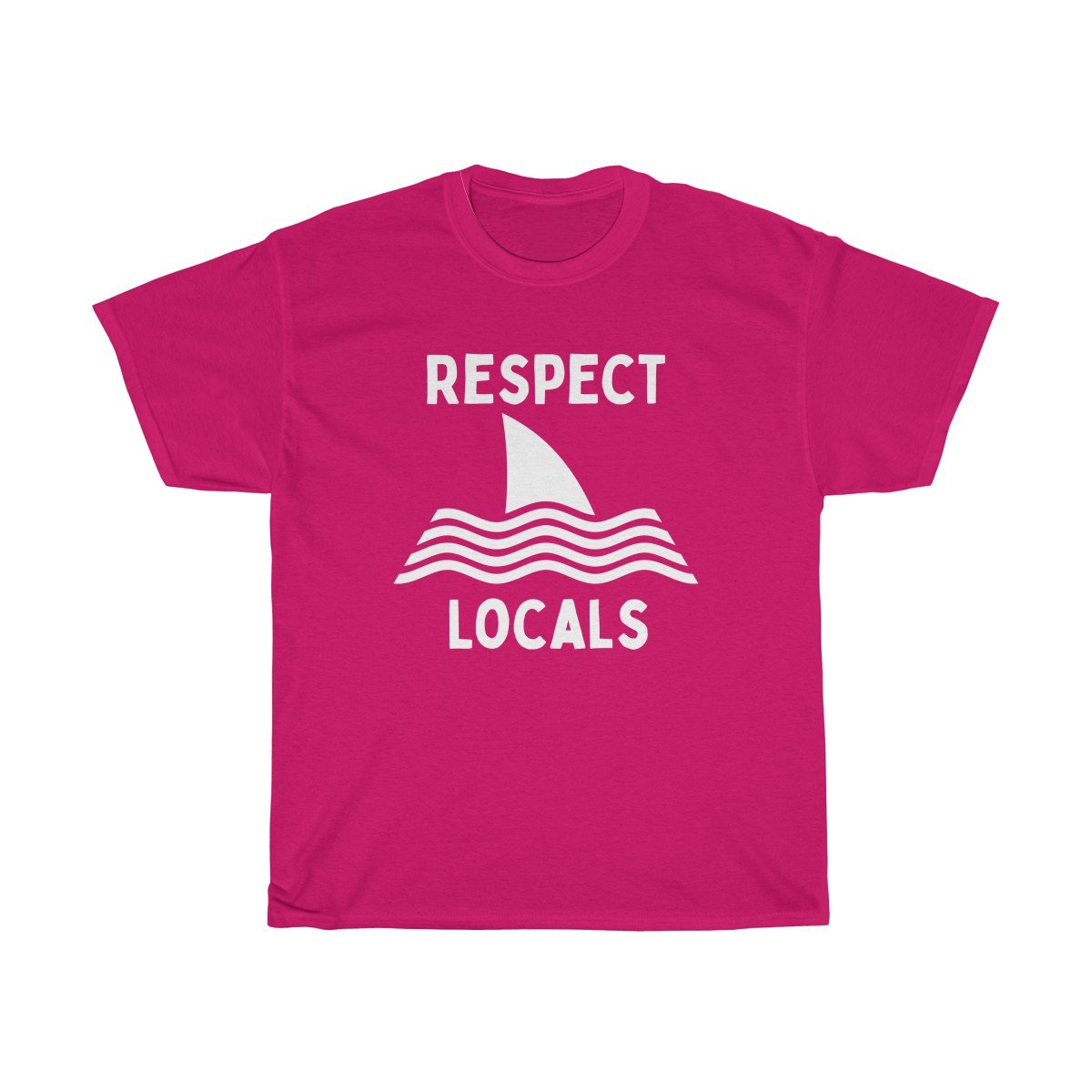 Respect Locals Shark Fin Unisex Short Sleeve Surf T-Shirt - Captain Woody's Beach Club