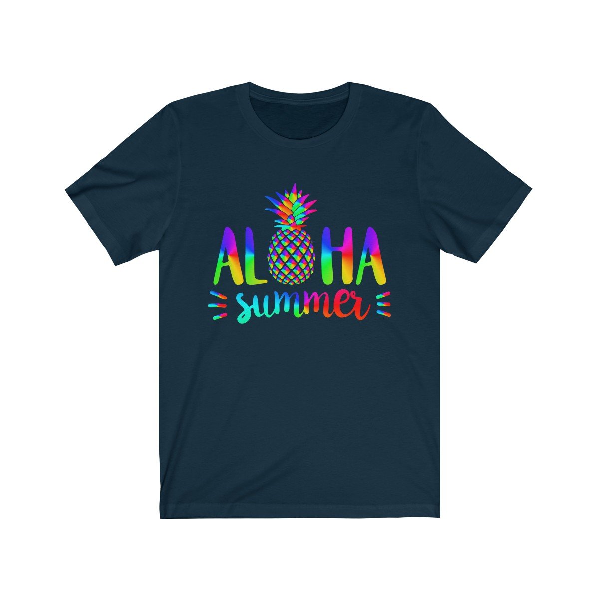 Aloha Summer Unisex Short Sleeve Hawaii Beach T-shirt, 7 colors available - Captain Woody's Beach Club