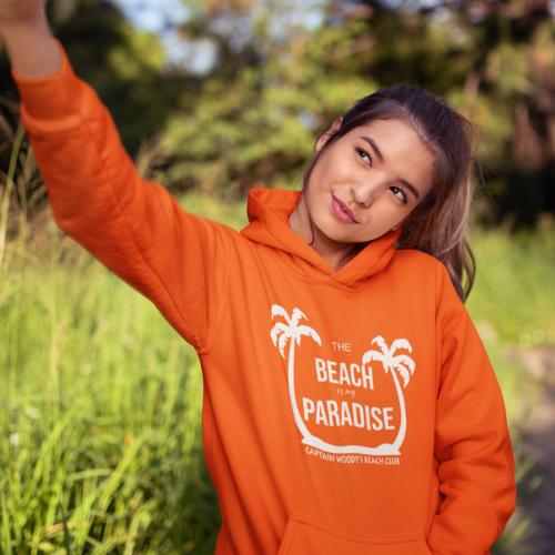 The Beach is my Paradise Unisex Heavy Blend™ Hooded Sweatshirt = 10 Color Options - Captain Woody's Beach Club