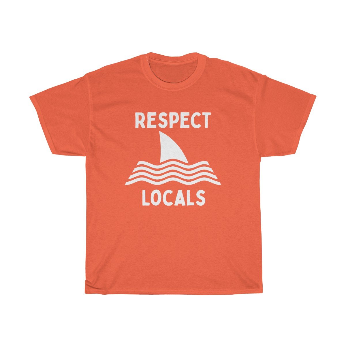 Respect Locals Shark Fin Unisex Short Sleeve Surf T-Shirt - Captain Woody's Beach Club
