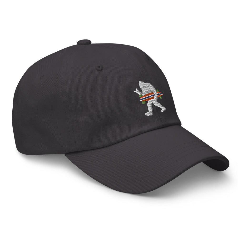 Cool Bigfoot Carrying a Longboard Cap - Captain Woody's Shirts & Beach Club