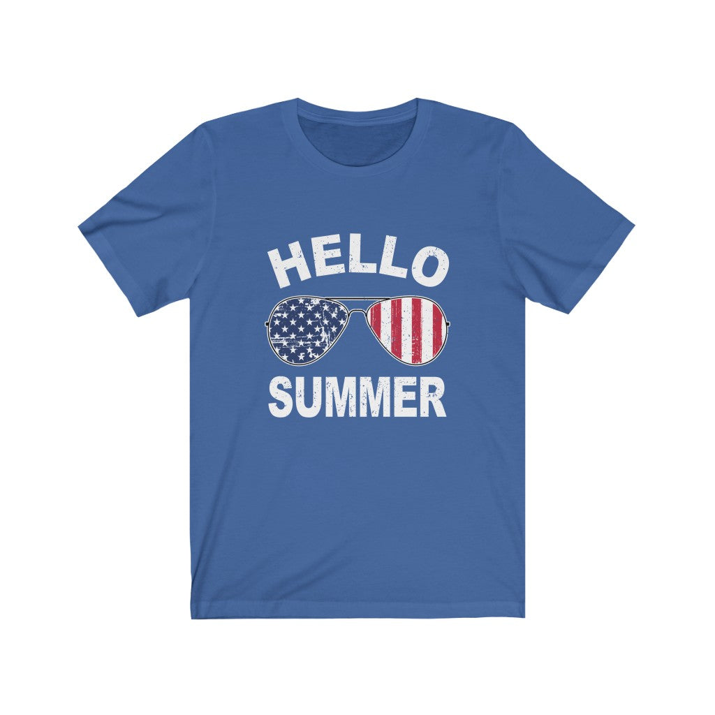 Hello Summer Unisex Short Sleeve Tee by Bella + Canvas - Captain Woody's Shirts & Beach Club