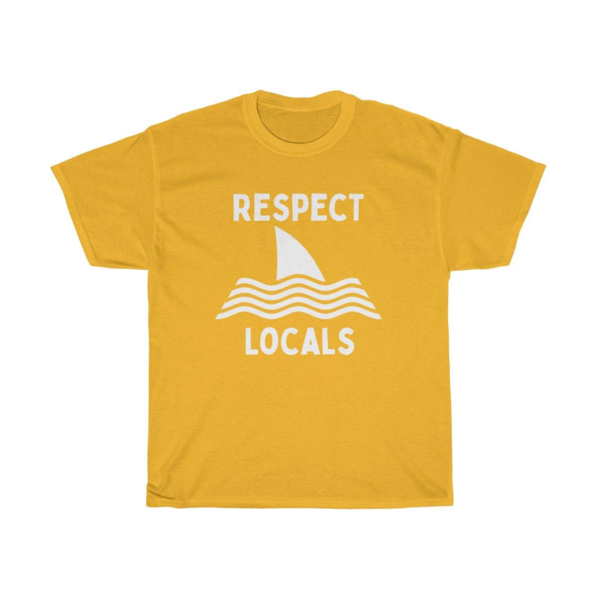 Respect Locals Shark Fin Unisex Short Sleeve Surf T-Shirt - Captain Woody's Beach Club