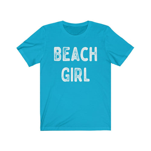 Beach Girl White Text Unisex Short Sleeve T-Shirt - Captain Woody's Beach Club