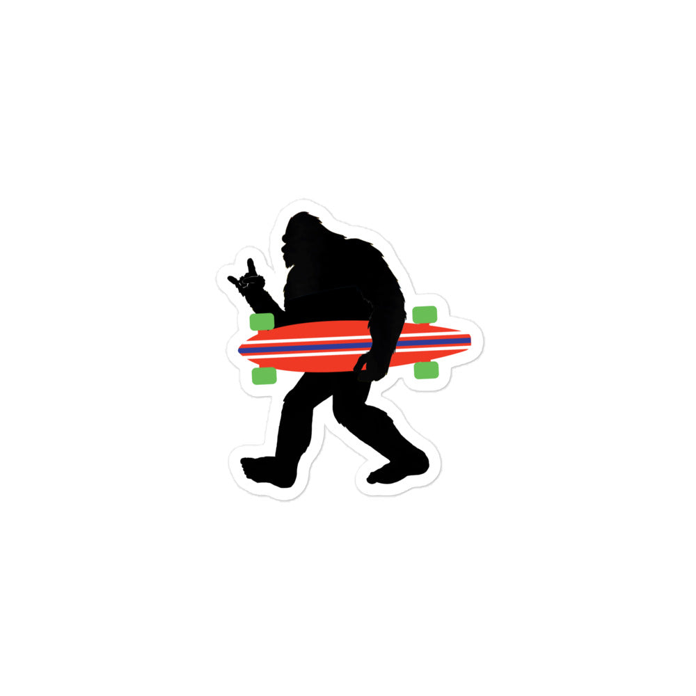 Bigfoot Carrying Longboard Sticker - Captain Woody's Shirts & Beach Club
