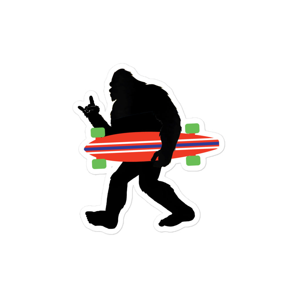 Bigfoot Carrying Longboard Sticker - Captain Woody's Shirts & Beach Club