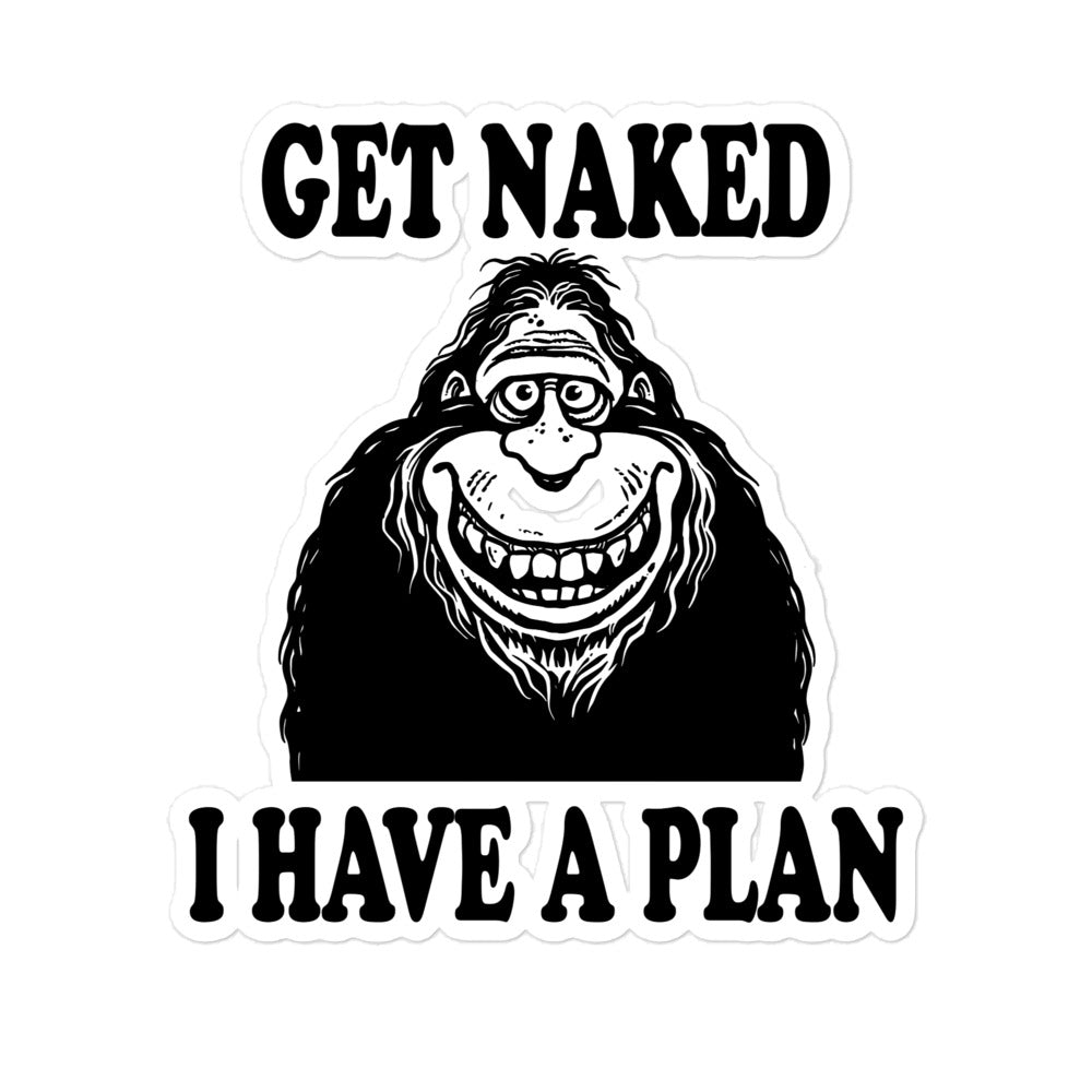 Get Naked I Have a Plan Sticker - Captain Woody's Shirts & Beach Club