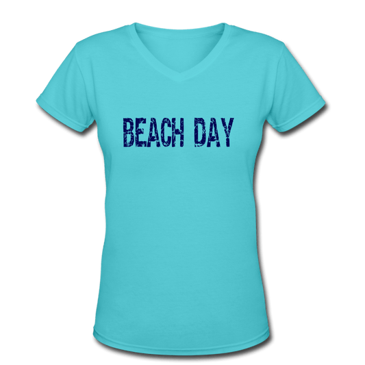 Beach Day Women's V-Neck T-Shirt - Captain Woody's Locker