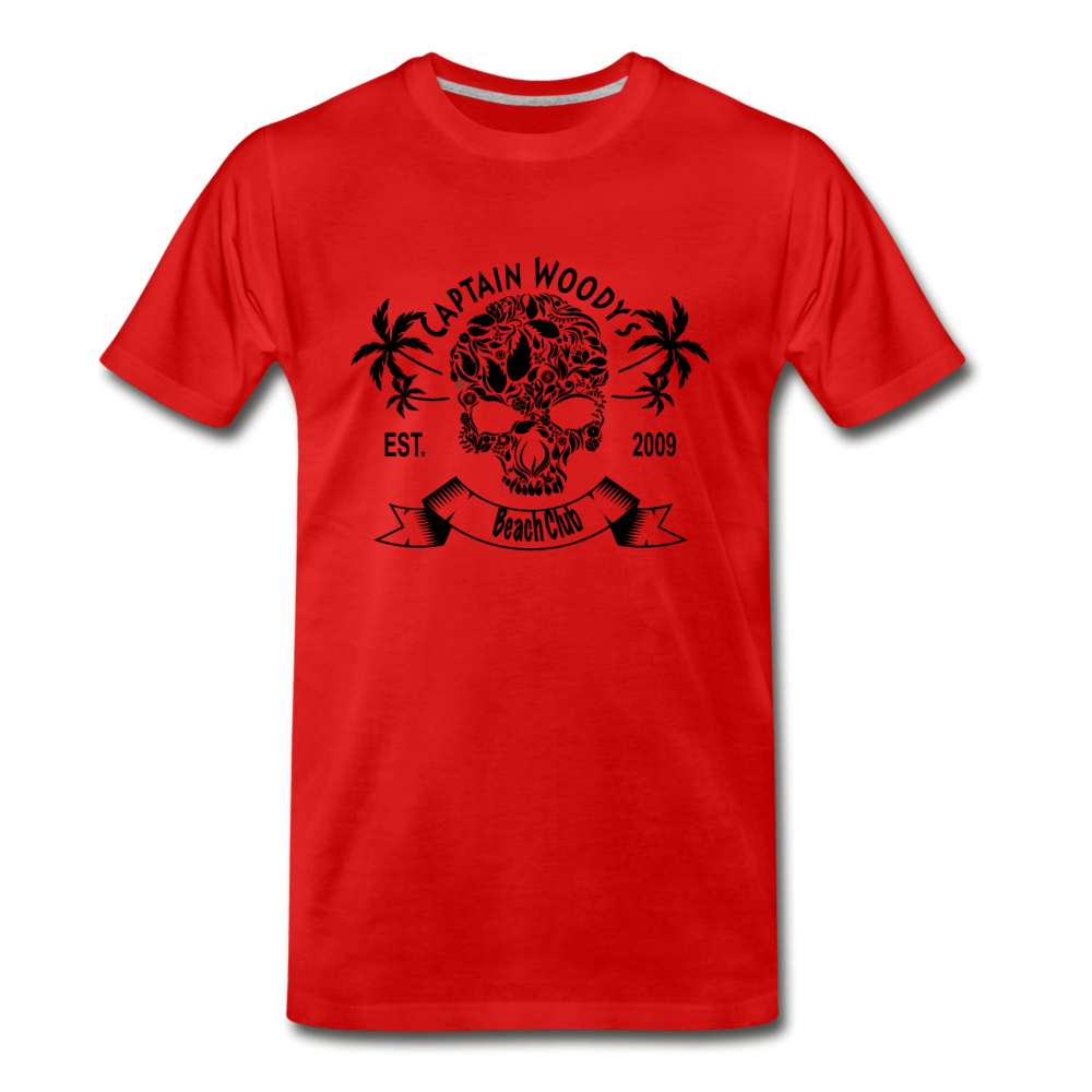 Captain Woody's Beach Club Logo Skull Men's Premium T-Shirt - 11 color options - Captain Woody's Locker