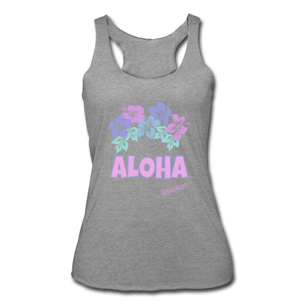 Women’s Aloha Hawaiian tank, Tri-Blend Racerback, 6 color options - Captain Woody's Locker
