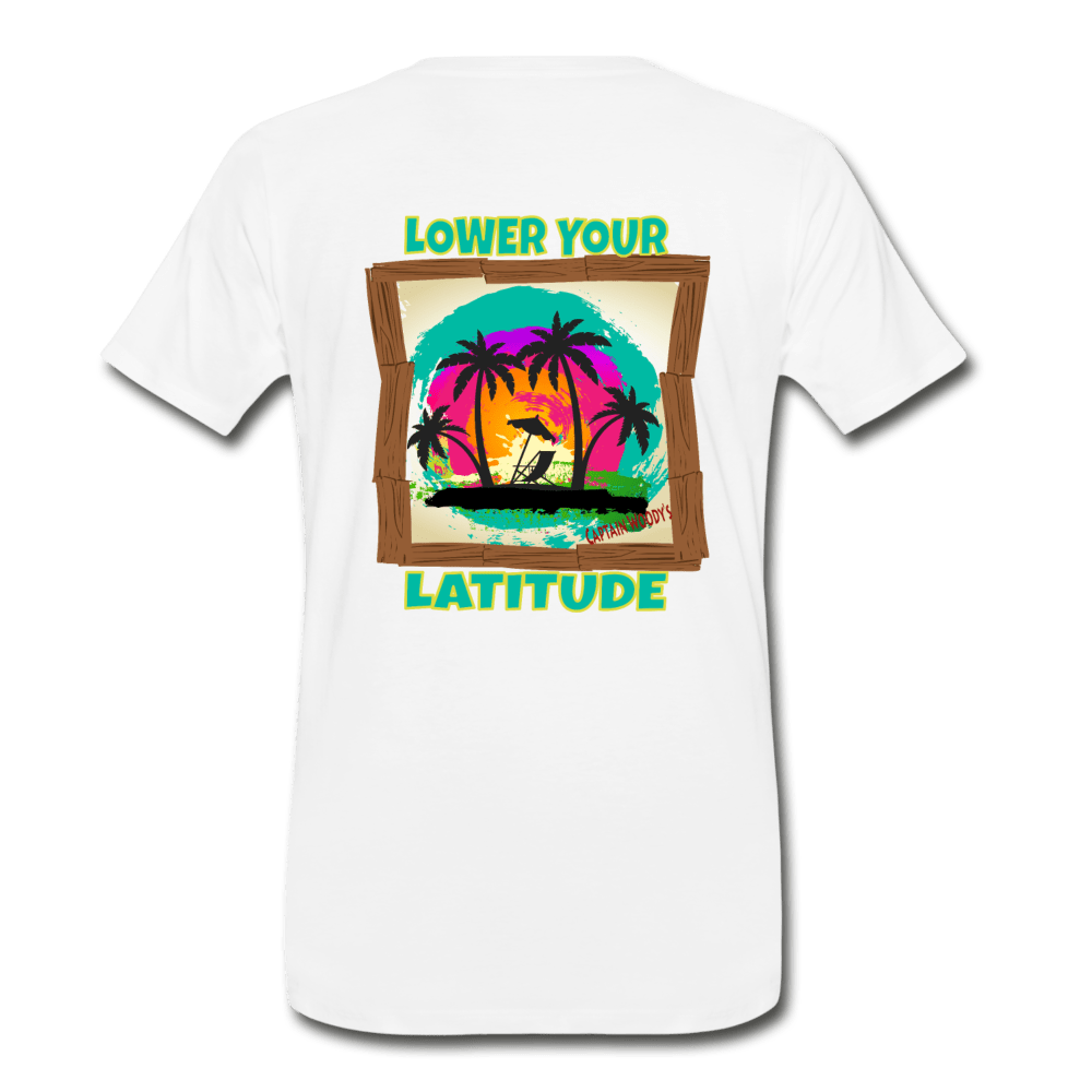 Lower your Latitude Men's Premium Beach T-Shirt - Captain Woody's Locker