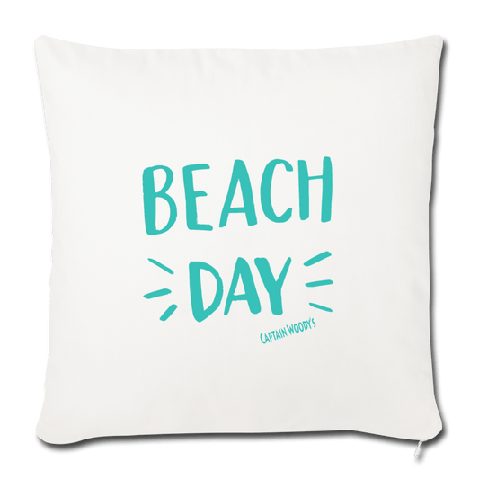 Beach Day Throw Pillow Cover 18” x 18” - Captain Woody's Locker