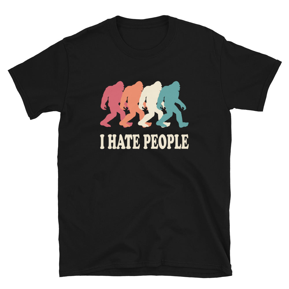 Vintage Bigfoot Shirt, I Hate People Funny Sasquatch  T-Shirt - Captain Woody's Shirts & Beach Club