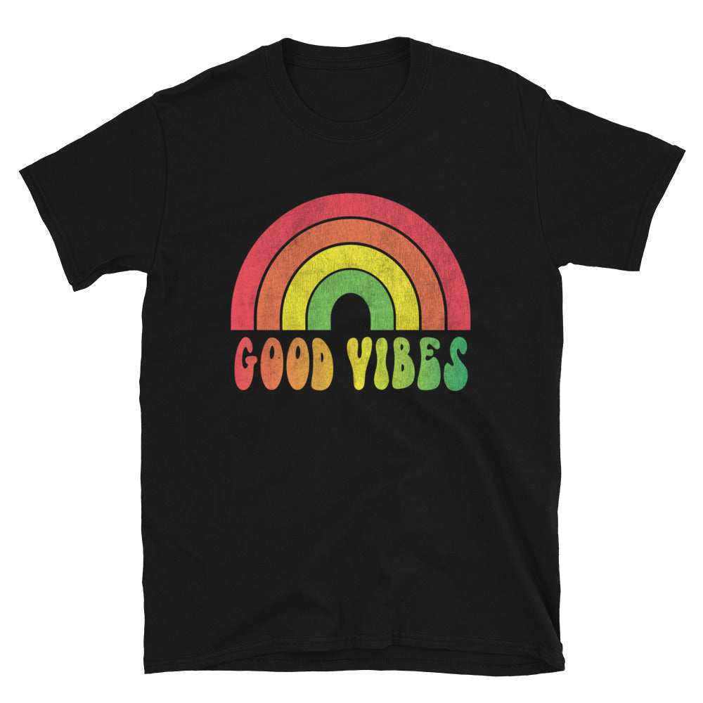 Retro Good Vibes Rainbow - Unisex T-Shirt - Captain Woody's Shirts & Beach Club