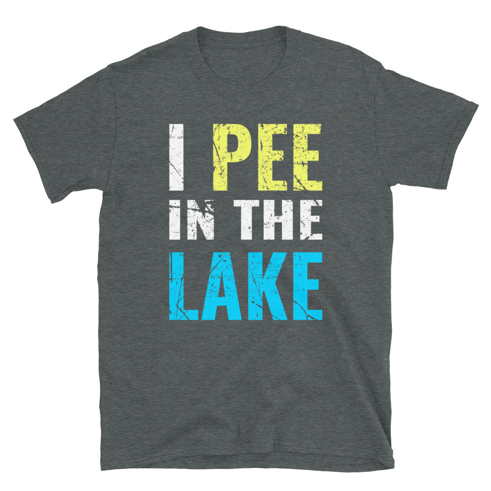 Funny Distressed I Pee In The Lake T Shirt Unisex Lake Life Clothing Funny Lake Tee - Captain Woody's Shirts & Beach Club