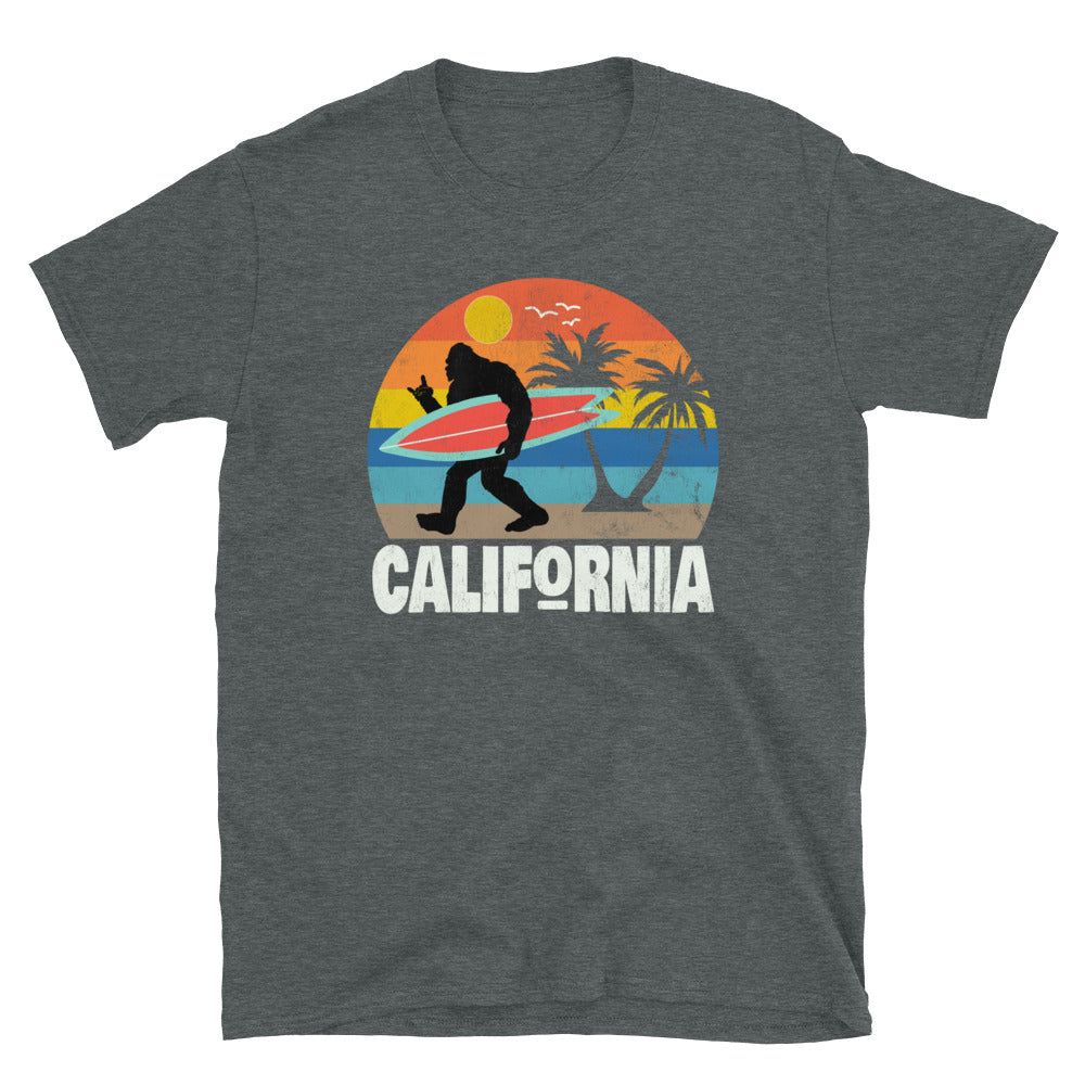 California Bigfoot Surfer - Unisex T-Shirt - Captain Woody's Shirts & Beach Club