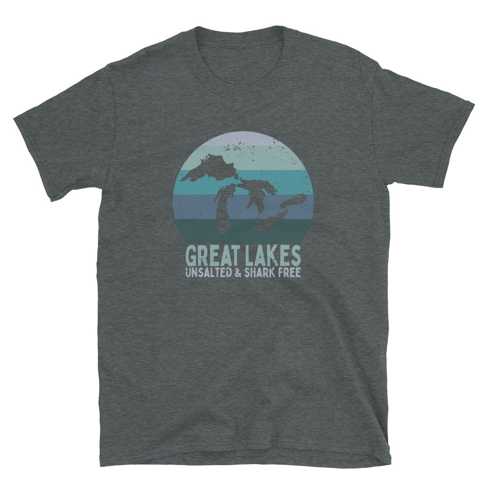 Great Lakes Shirt, Unsalted and Shark Free, Great Lakes Life T-Shirt - Captain Woody's Shirts & Beach Club
