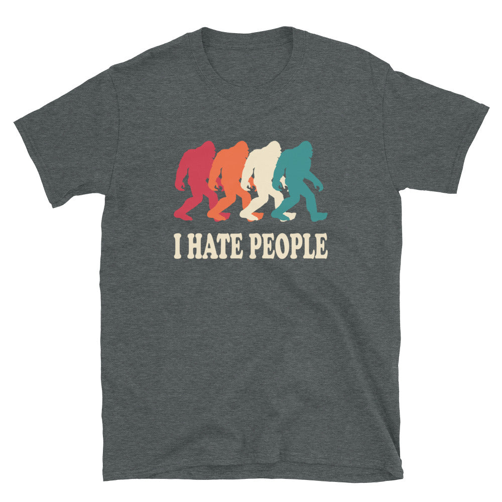 Vintage Bigfoot Shirt, I Hate People Funny Sasquatch  T-Shirt - Captain Woody's Shirts & Beach Club