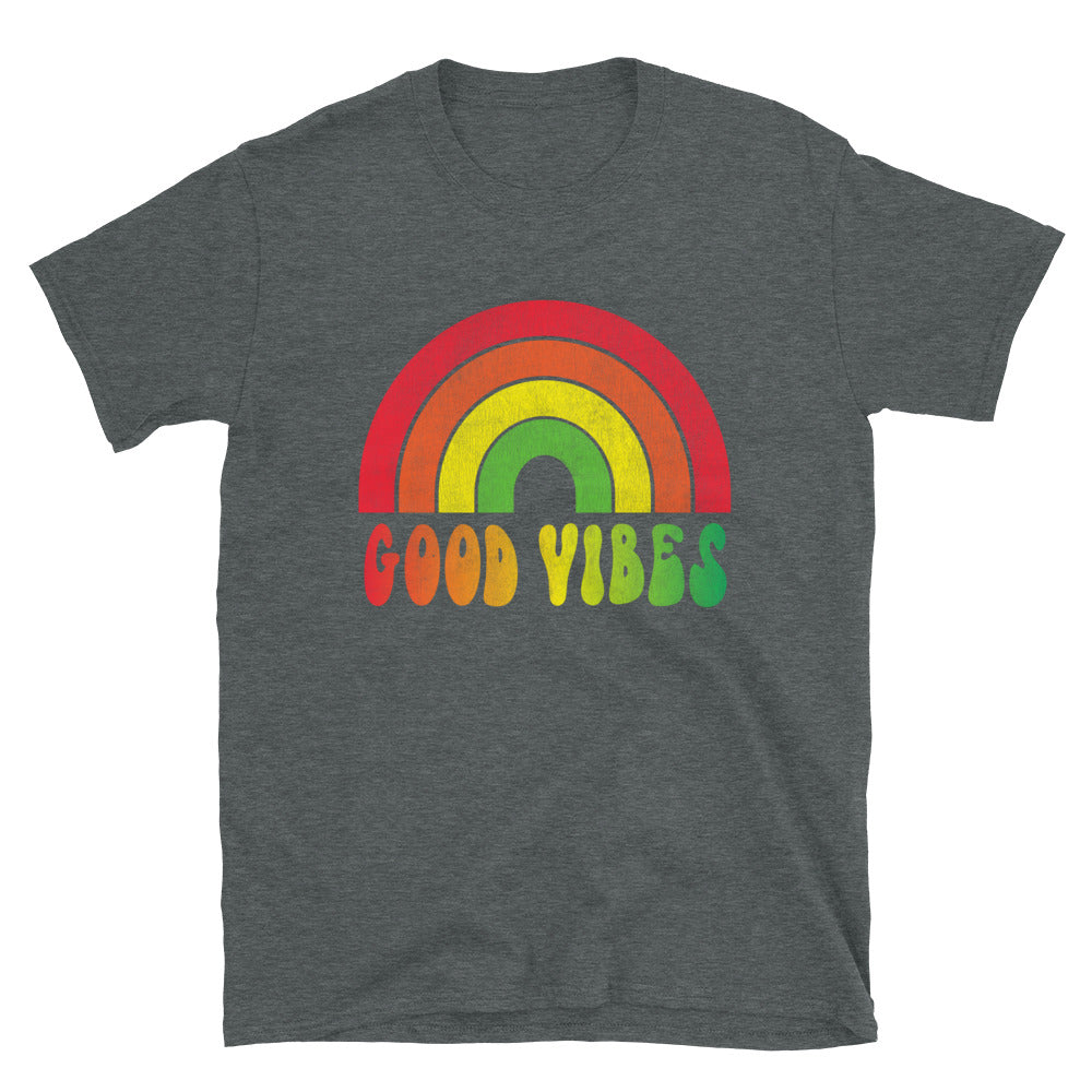 Retro Good Vibes Rainbow - Unisex T-Shirt - Captain Woody's Shirts & Beach Club
