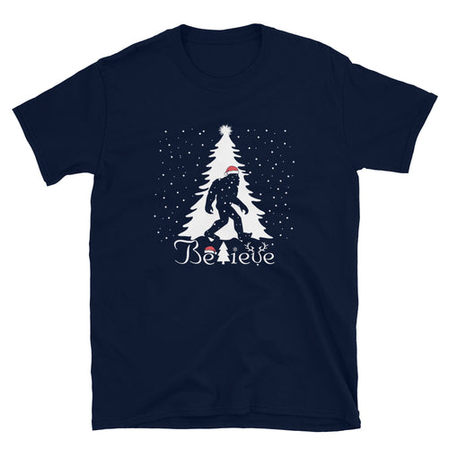 Christmas Sasquatch Believe T-Shirt for Bigfoot Believers - Captain Woody's Shirts & Beach Club