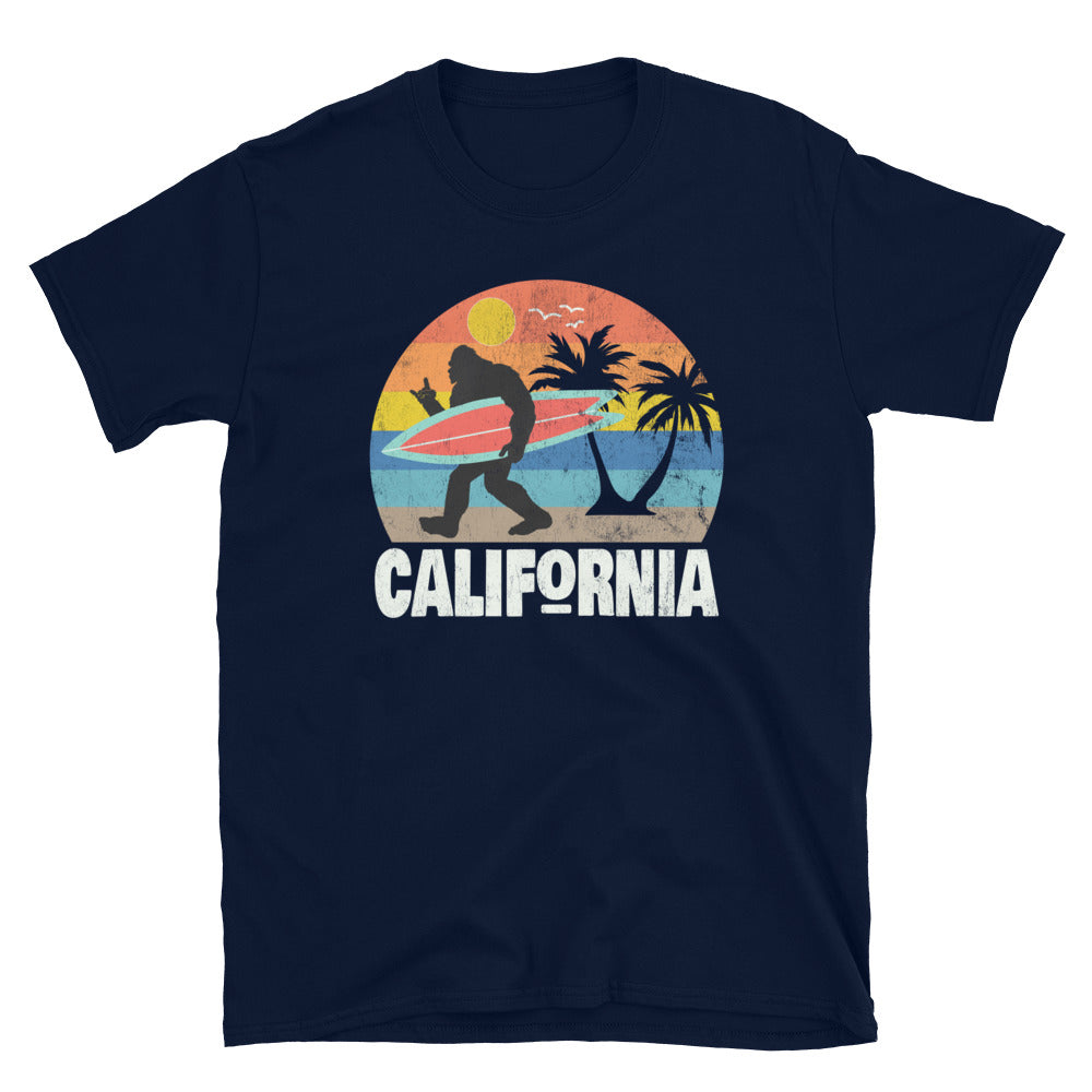California Bigfoot Surfer Unisex T-Shirt - Captain Woody's Shirts & Beach Club