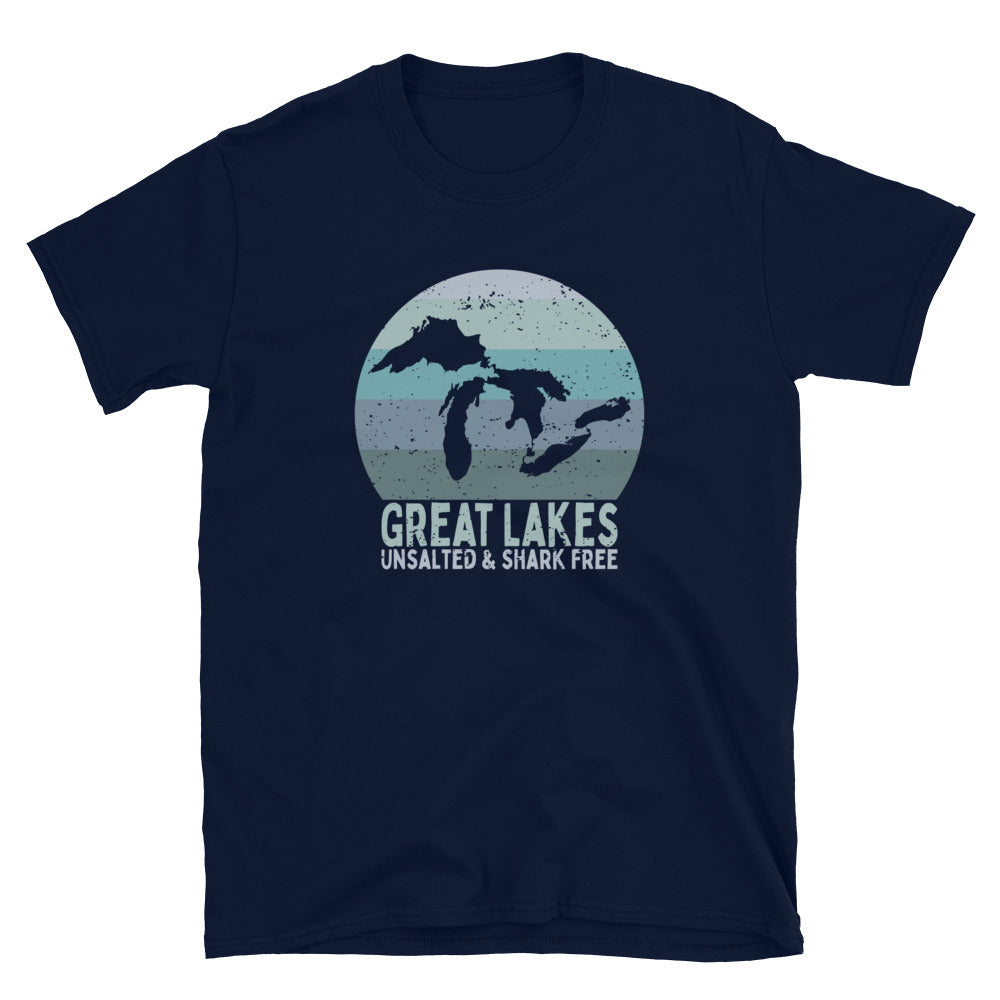 Great Lakes Shirt, Unsalted and Shark Free, Great Lakes Life T-Shirt - Captain Woody's Shirts & Beach Club