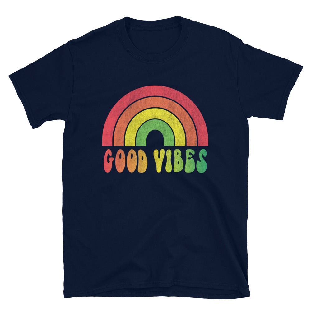Retro Good Vibes Rainbow - Unisex T-Shirt - Captain Woody's Shirts & Beach Club
