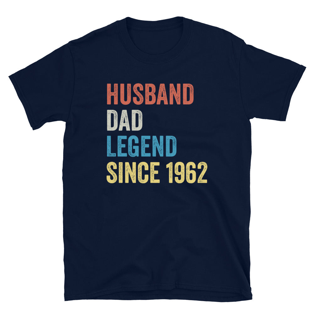 60th Birthday Gift TShirt, Husband Dad Legend Since 1962 Birthday Shirt