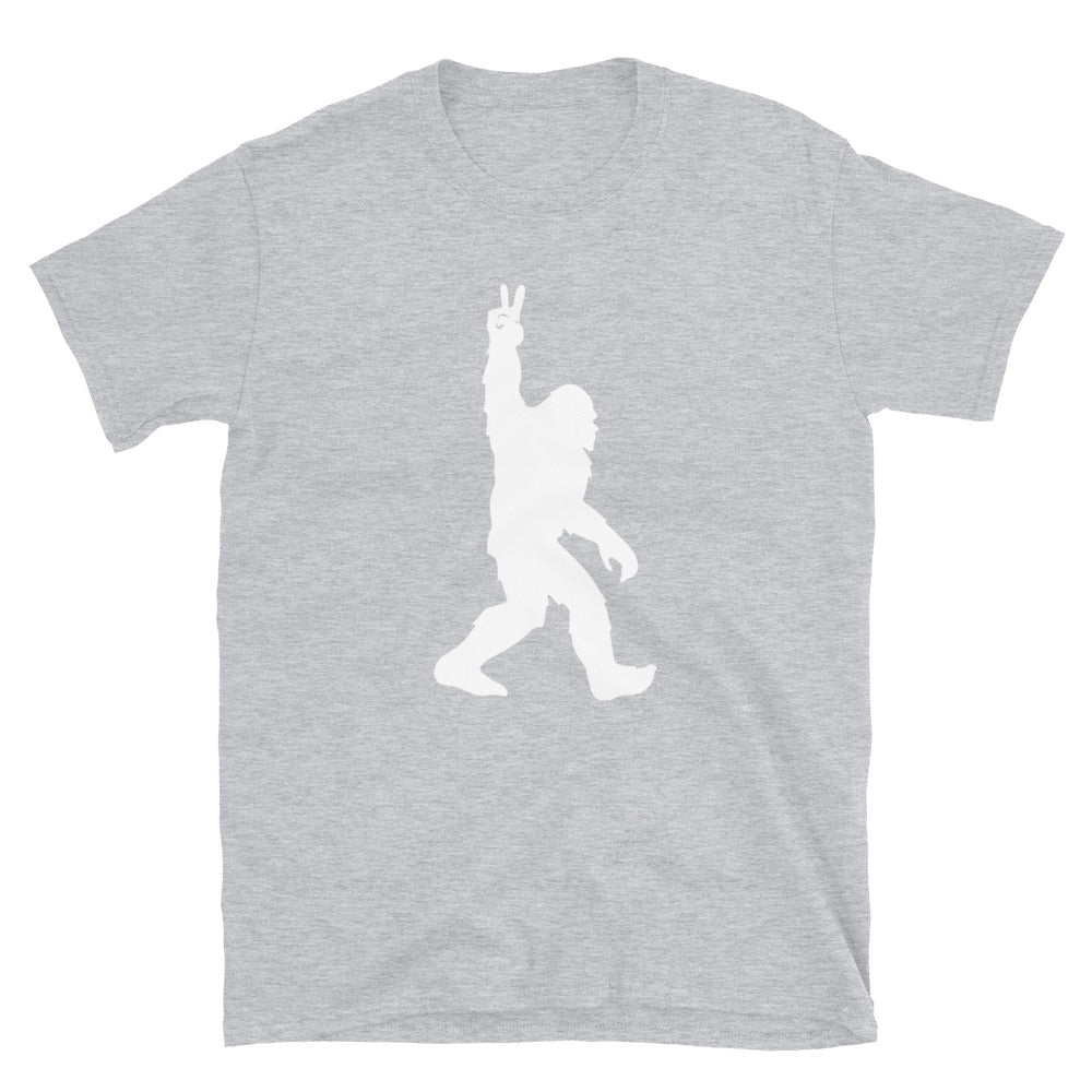 Bigfoot Flashing the Peace SIgn Unisex T-Shirt