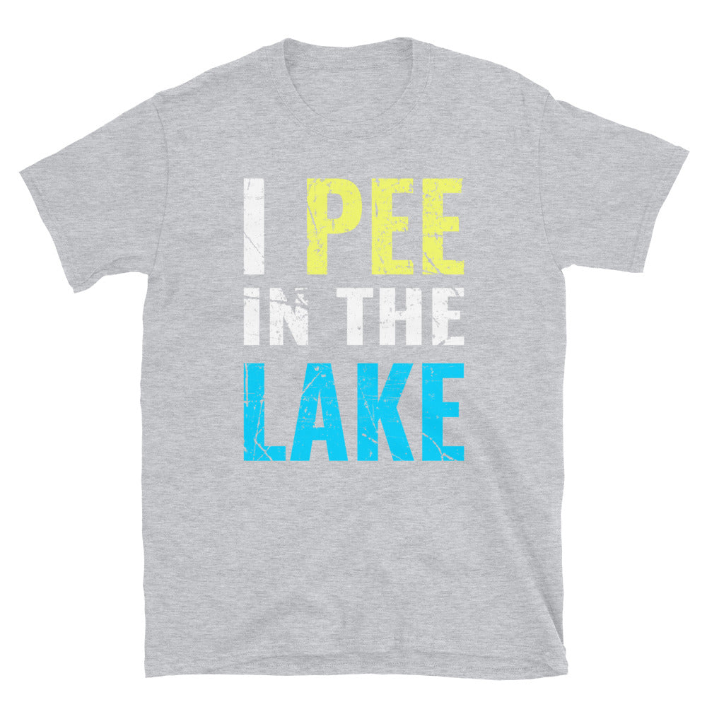 Funny Distressed I Pee In The Lake T Shirt Unisex Lake Life Clothing Funny Lake Tee - Captain Woody's Shirts & Beach Club