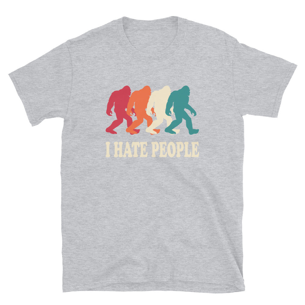 Vintage Bigfoot Shirt, I Hate People Funny Sasquatch  T-Shirt - Captain Woody's Shirts & Beach Club