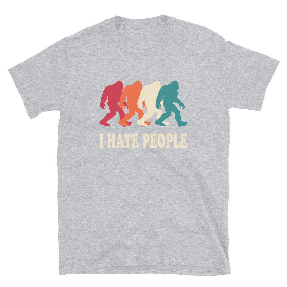 Vintage Bigfoot Shirt, I Hate People Funny Sasquatch  T-Shirt