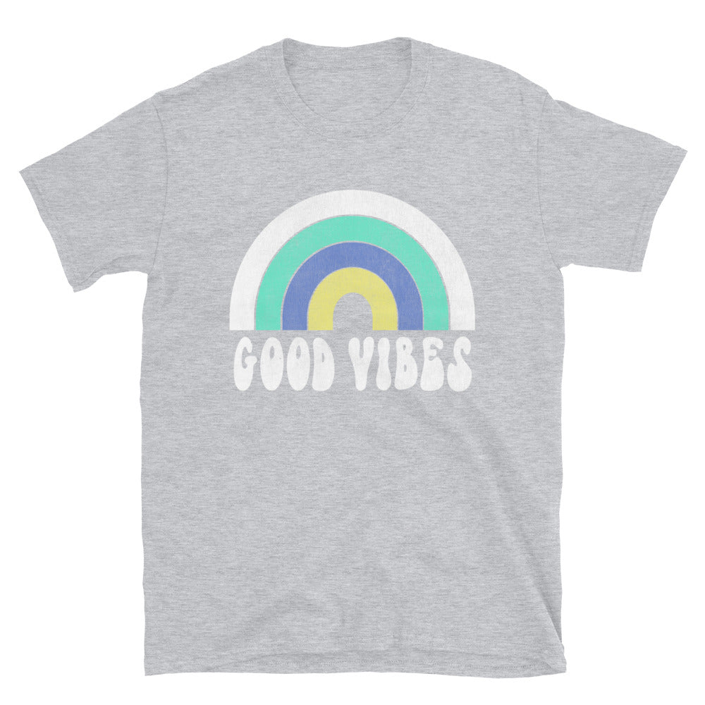 Distressed Good Vibes Rainbow T-Shirt - Captain Woody's Shirts & Beach Club