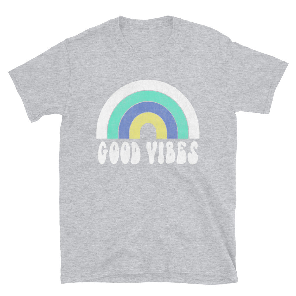 Distressed Good Vibes Rainbow T-Shirt