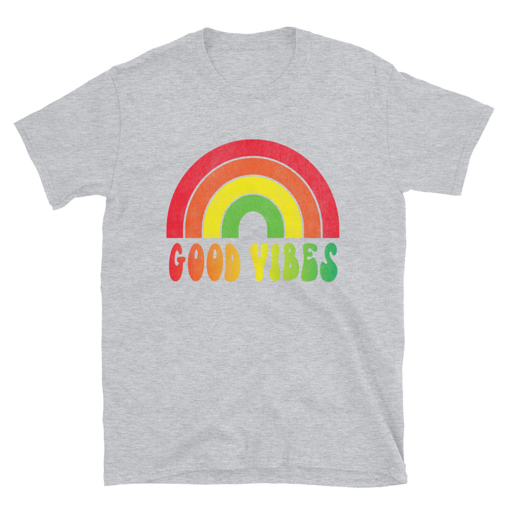Retro Good Vibes Rainbow - Unisex T-Shirt - Captain Woody's Shirts & Beach Club