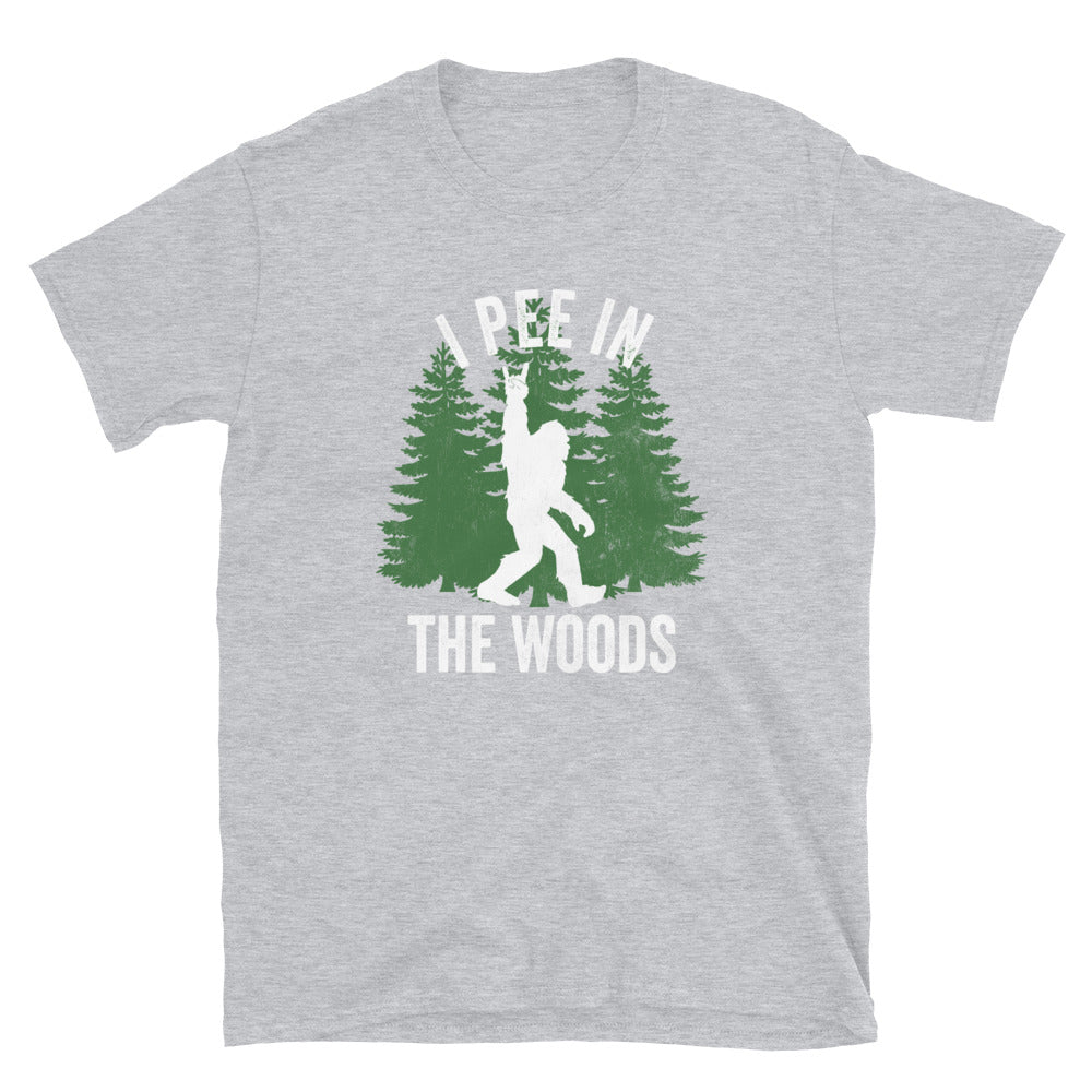 Funny Bigfoot T-Shirt, I Pee in the Woods Funny Hiker Camper Sasquatch Shirt - Captain Woody's Shirts & Beach Club